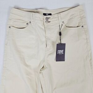 Frye The Carly Crop Wide Leg Pants High Rise Cream Women's Sz 30 Jeans NEW